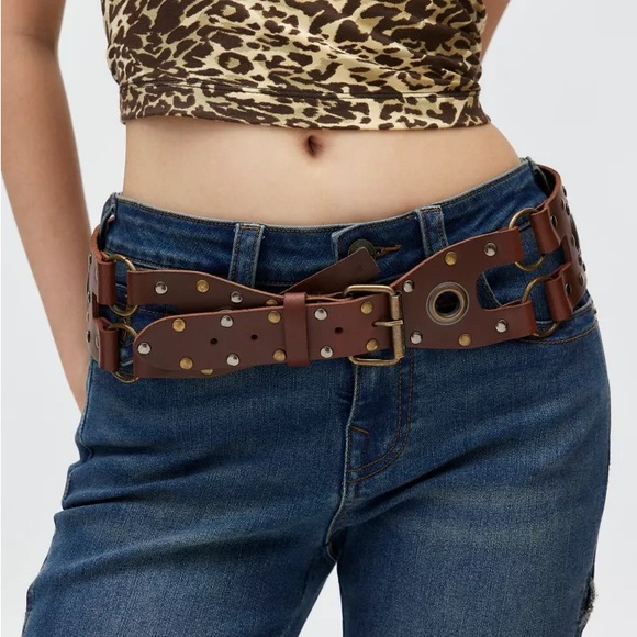 Urban Outfitters Accessories - URBAN OUTFITTERS Double-Strap Studded Belt